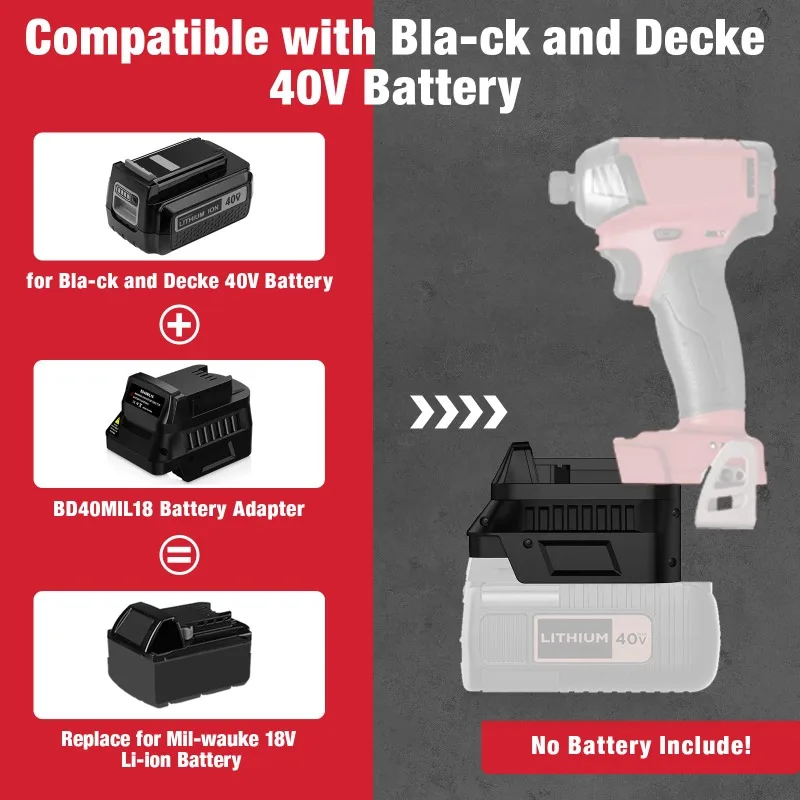 Adaptador de batería BD40MIL18 - Black+Decker Tool Cordless reseña y precio